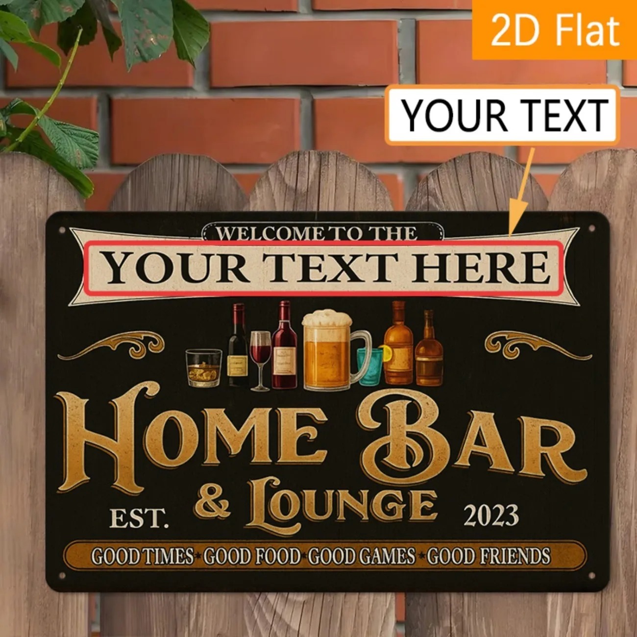 Metalowy szyld z własnym tekst – Home Bar Lounge recenzja i cena