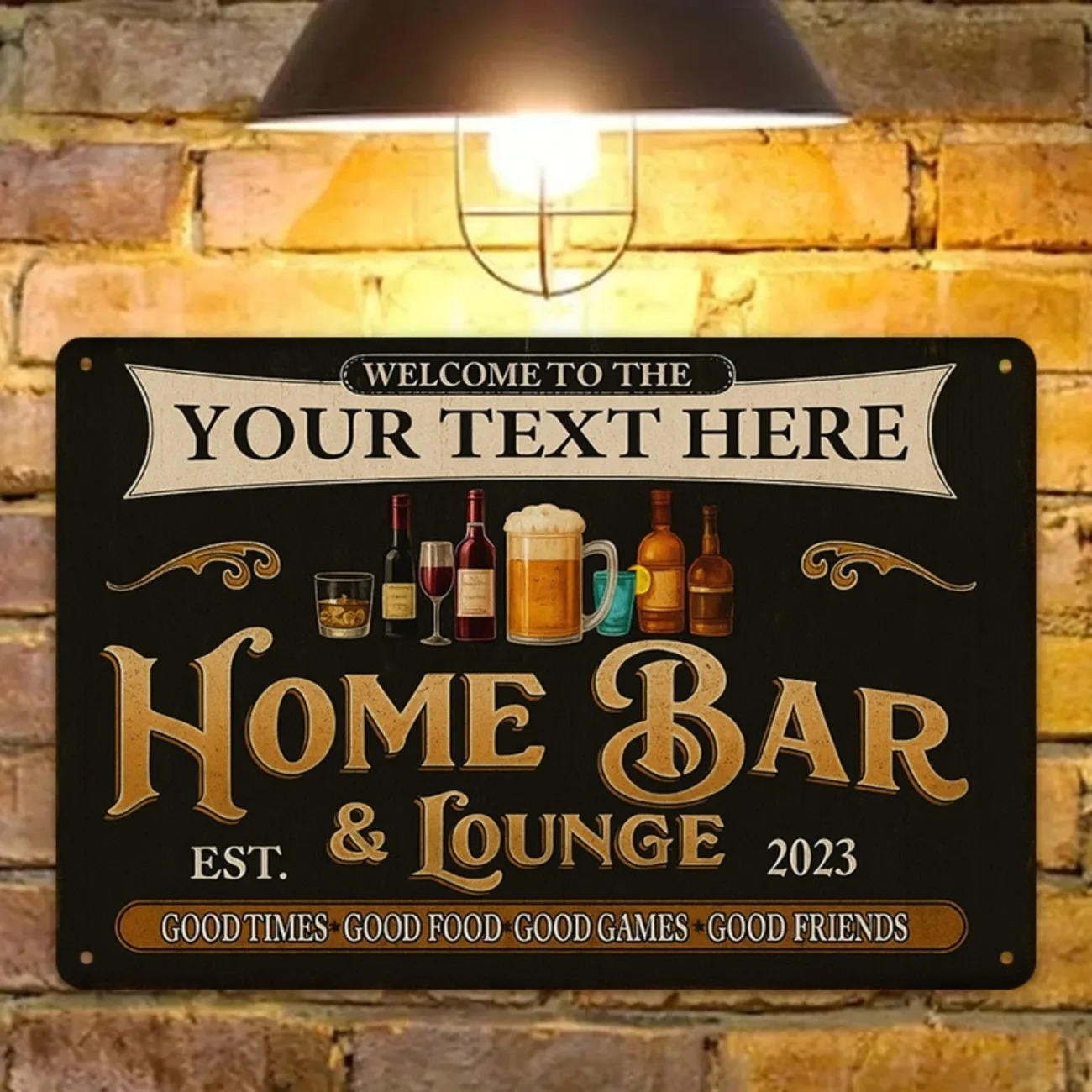 Metalowy szyld z własnym tekst – Home Bar Lounge recenzja i cena