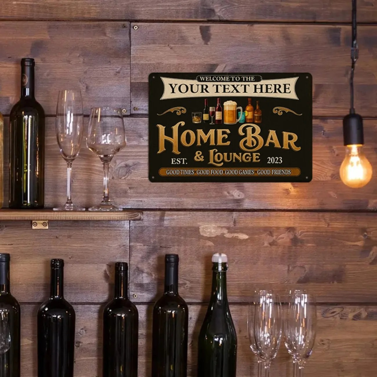 Metalowy szyld z własnym tekst – Home Bar Lounge recenzja i cena